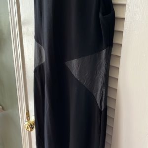 Alice + Olivia Black Sheath Dress with leather detail - M